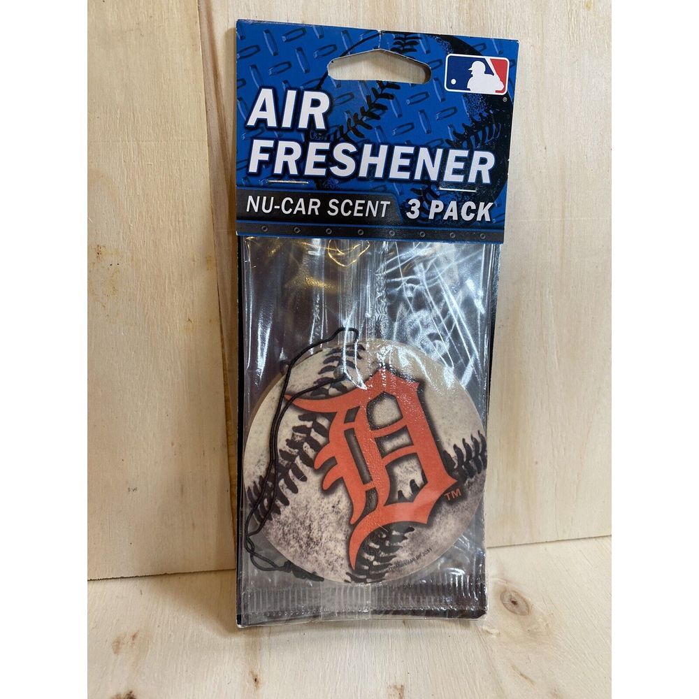 Detroit Tigers MLB Baseball Air Freshener 3 Pack New Car Scent NEW